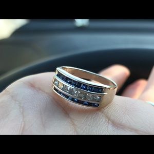 Diamond sapphire ring size 5.5